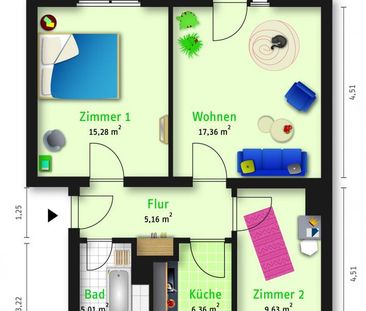 Erstebezug nach Sanierung! 3-Zimmer-Wohnung im Rosengarten - Photo 6