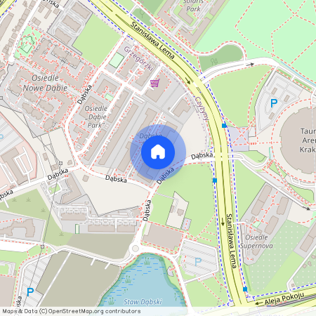 ul. Dąbska, Dąbie, Grzegórzki, Kraków, małopolskie