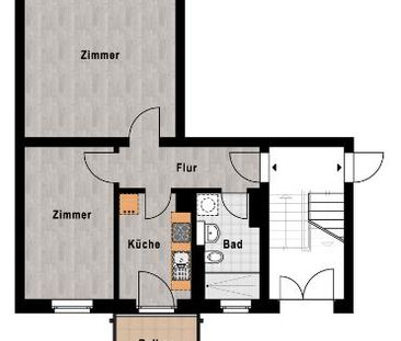 Moderne 2-Zimmer-Wohnung mit Dusche und Balkon - Foto 2