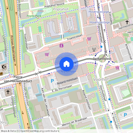Poptahof-Zuid, 2624 MH, Martinus Nijhofflaan, Delft