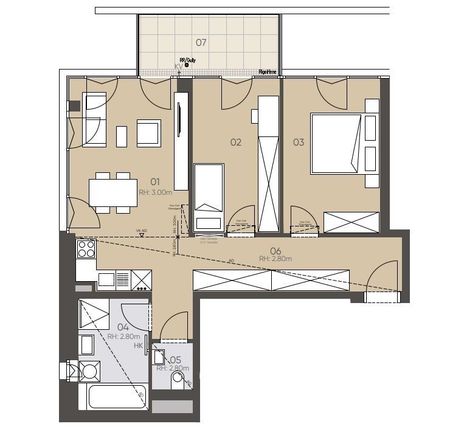 Neubauprojekt JOSEPH/Turm: Hochwertige 3-Zimmer-Wohnung mit Außenfläche - in 1090 Wien zu mieten - Foto 4