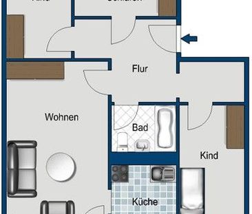 4-Zimmerwohnung in oberster Etage mit Balkon und Aufzug! - Foto 2