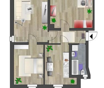 3-Raum-Wohnung in ruhiger Seitenstraße gelegen - Foto 1
