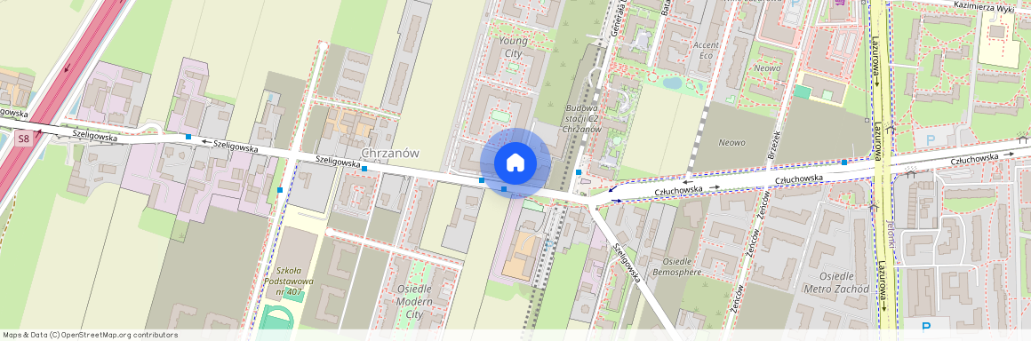 ul. Szeligowska, Chrzanów, Bemowo, Warszawa, mazowieckie