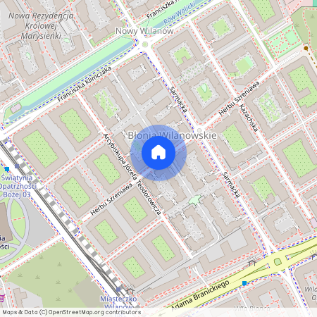 ul. Herbu Szreniawa, Błonia Wilanowskie, Wilanów, Warszawa, mazowieckie