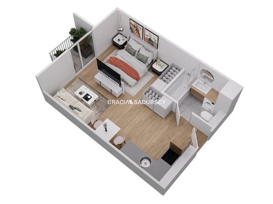 Mieszkanie Kraków Podgórze powierzchnia 35.84 m² C206-WM-04742 - Фото 1