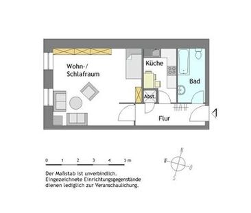 WBS erforderlich - 1-Zimmer-Wohnung in Mülheim-Saarn - Photo 1