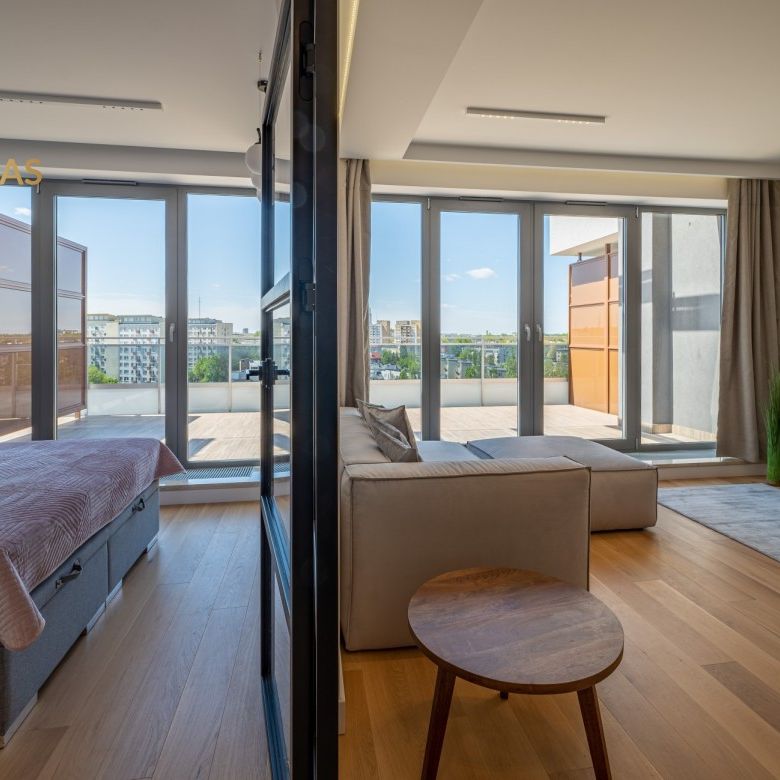 Piękne dwa pokoje z panoramą miasta i dużym tarase - Zdjęcie 1