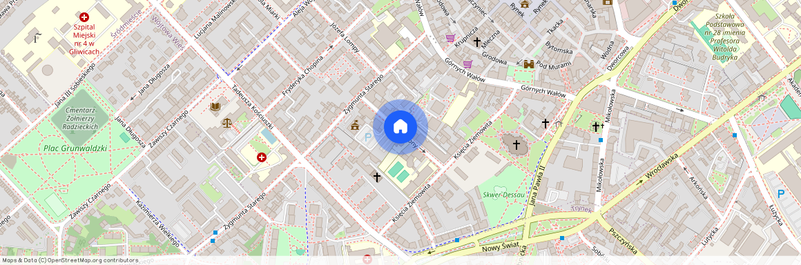 ul. Królowej Bony, Śródmieście, Gliwice, śląskie