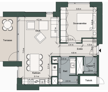 Lækker 2-værelses lejlighed i skønne omgivelser - Foto 1
