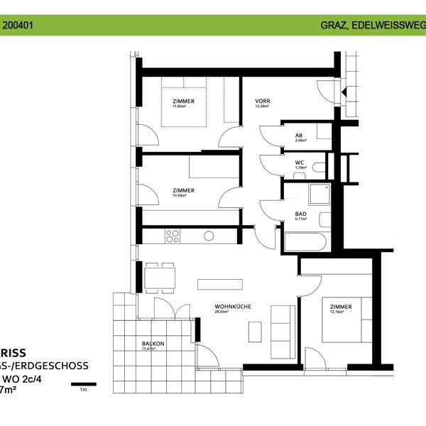 Erstbezug - 4-Zimmer-Wohnung mit Balkon - Photo 1