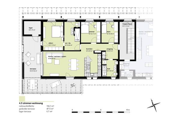 4.5 Zimmer, 114 m², 1. Stock - Foto 1