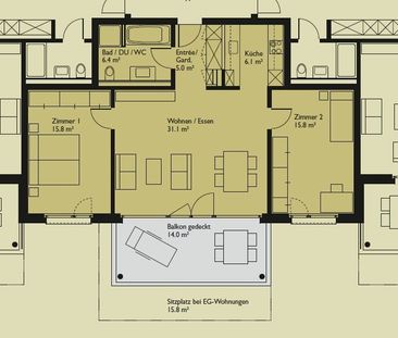 Moderne 3.5-Zimmerwohnung - Photo 5