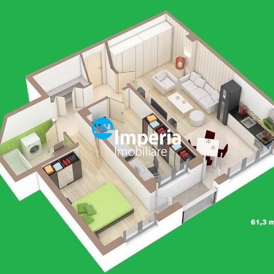 Inchiriez apartament 3 camere Open Space, complex Roua Residence - Photo 1