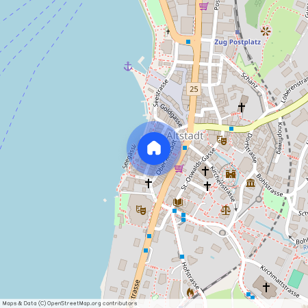 Unter Altstadt 15, 6300 Zug, Lageplan