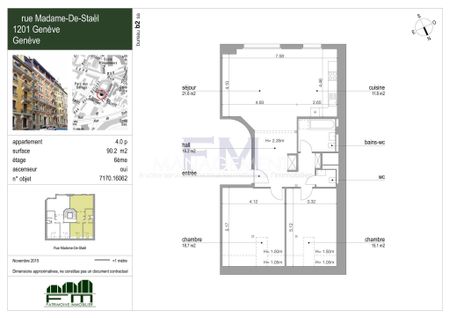 Madame-De-Stael - 4 pcs, 6th floor, attic - Photo 2
