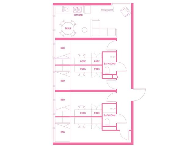 4 Bedroom Shared Bathroom, King Single Bed, High Floor - Photo 1