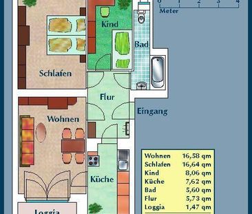 Hier macht wohnen Spaß: günstig geschnittene 3-Zimmer-Wohnung mit B... - Foto 6