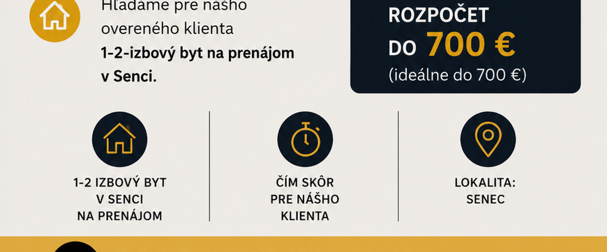 PRENÁJOM - 1 alebo 2-izbový byt SENEC - Photo 1