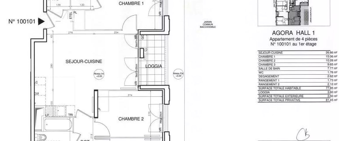 location Appartement T4 DE 76.6m² À BOBIGNY - Photo 1