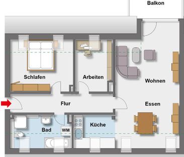 Wohnung mit Balkon und Blick ins Grüne in gefragter Künstlersiedlung! - Foto 6