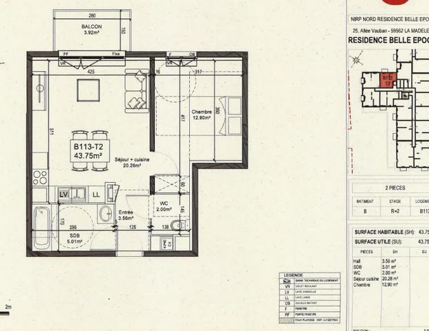 location Appartement T2 DE 43.75m² À LINSELLES - Photo 1