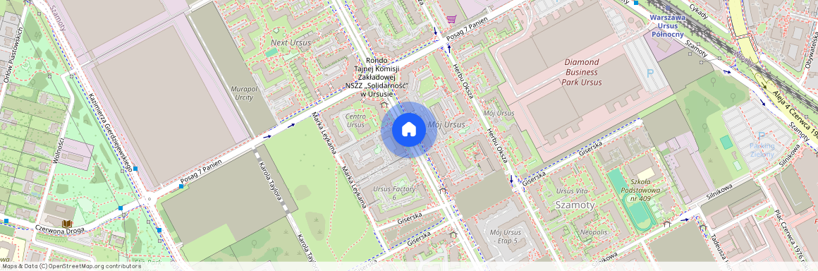 ul. Herbu Oksza, Szamoty, Ursus, Warszawa, mazowieckie