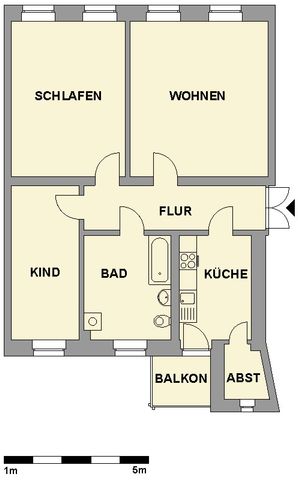 Großzügige 3-Raum-Wohnung mit Balkon - Foto 4