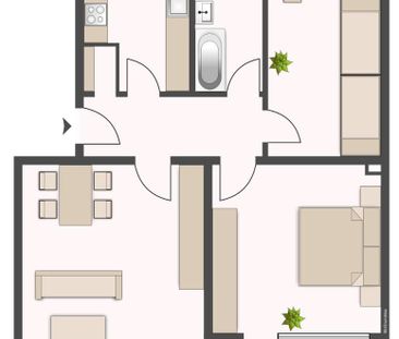 3 ZKB EG Wohnung mit Balkon in Baunatal am Baunsberg ( BTL-BA61-EL ) - Foto 1