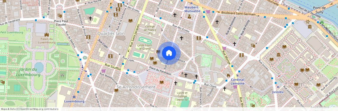 Rue Laplace et rue Valette 75005 Paris (5e arrondissement)
