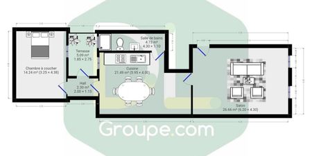 Appartement te huur in Tournai voor € 720 met 1 slaapkamer - Foto 3