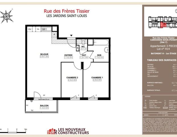 location Appartement T3 DE 62.7m² À CARRIERES SOUS POISSY - Photo 1