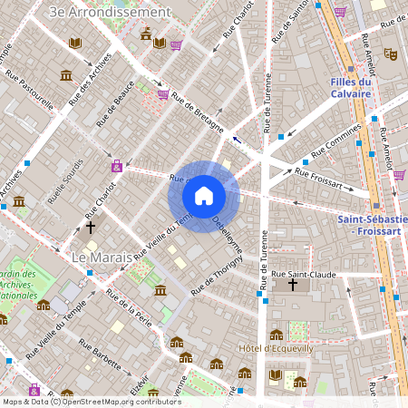 Rue Debelleyme et rue Vielle du Temple 75003 Paris (3e arrondissement)