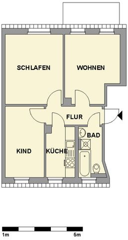 Ruhig gelegene 3-Raum-Wohnung mit Tageslichtbad - Foto 5