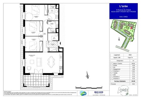 location Appartement T4 DE 83.29m² À SAINT VINCENT DE TYROSSE - Photo 2