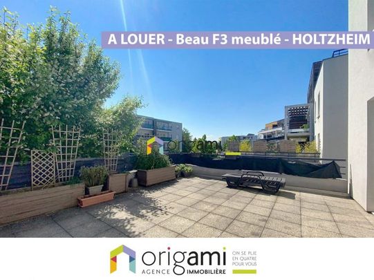 HOLTZHEIM - Beau F3 meublé avec immense terrasse - Photo 1