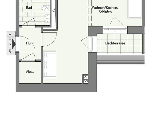 Gut geschnittene 1-Zimmer-Wohnung mit Dachterrasse und EBK - Photo 1