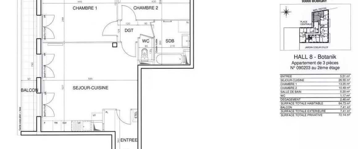 location Appartement T3 DE 64.6m² À BOBIGNY - Photo 1