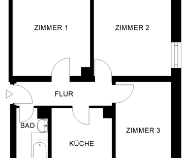 3 Zimmer Wohnung im Hochparterre ohne Balkon - Foto 3