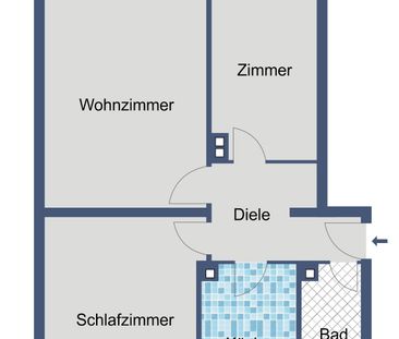 3-Zimmer-Wohnung mit Balkon und Keller in Wiesbaden-Biebrich - Photo 1