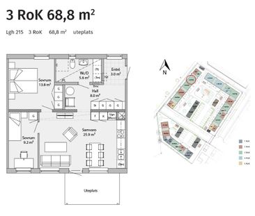 Lgh 215 - 3rok - 68,8m² - Photo 1
