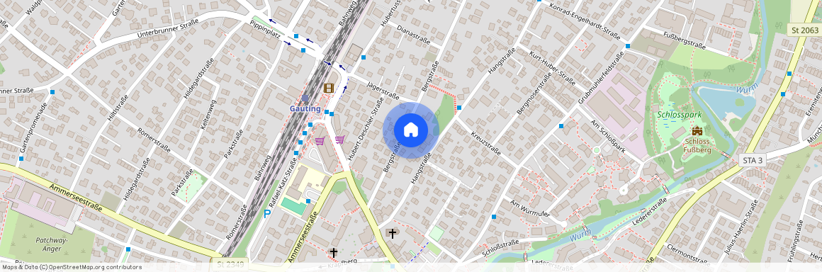 Obere Bergstraße, 82131 Stockdorf ca. 14, 2 km west of Munich-center