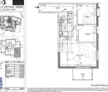 Appartement à louer 3 pièces 72.73m² - Photo 3