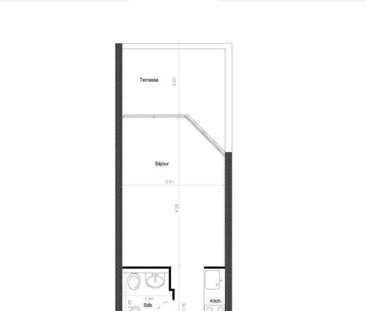 Studio 17.85 m², kitchenette équipée, avec balcon. - Photo 5