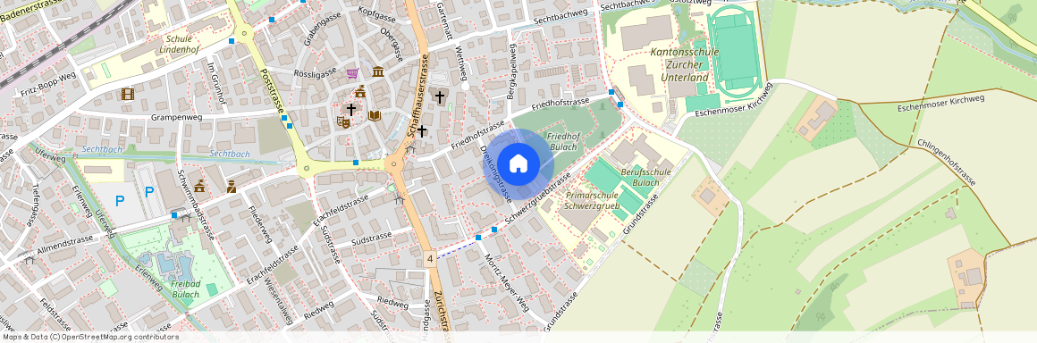 Dreikönigstrasse 7, 8180 Bülach, Lageplan