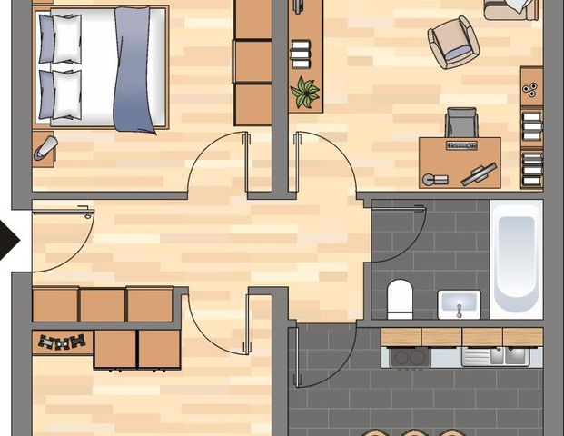 Gepflegte 3-Zimmer-Wohnung in modernisierten Mehrparteienhaus! - Foto 1