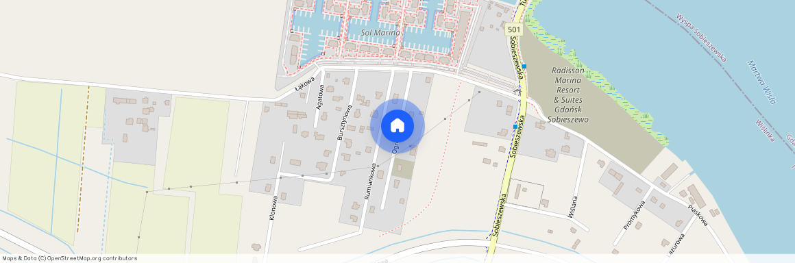 ul. Ogrodowa, Wiślinka, Pruszcz Gdański, gdański, pomorskie