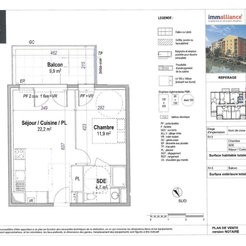 Appartement à louer 2 pièces 38.8m² - Photo 2