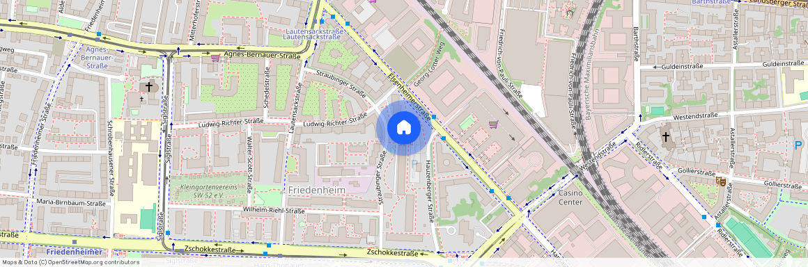 Hauzenberger Straße, 80687 München Laim ca. 4, 4 km west of Munich-center