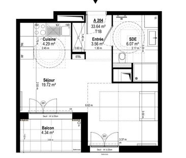 Appartement 1 Pièce 34 m² - Photo 2